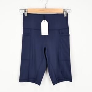 Universal Standard Knockout Active Bike Shorts Navy Blue 4XS 0/00 NWT